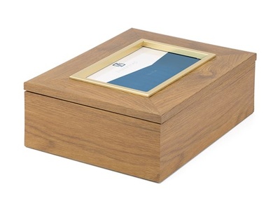 Photo box Marseille 15x10 cm houtlook met goud