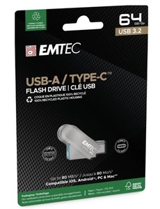 Emtec USB3.2 Type-C 64GB (dual USB C + A)