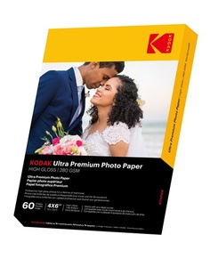 KODAK 60 vellen 280g/m² premium fotopapier, Hoog Glans A6