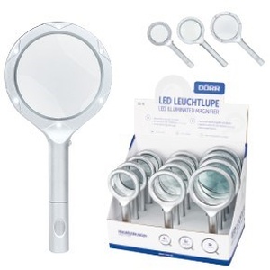 DL-6 LED Magnifiers in 3 sizes - 12 pcs assorted in display
