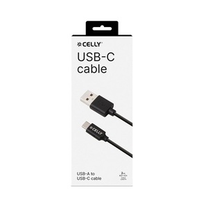 2 meter kabel USB TO USB-C zwart