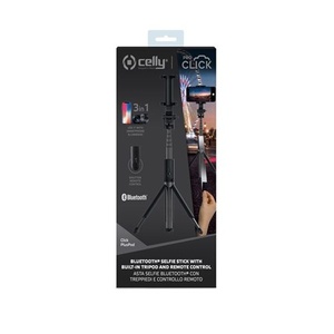 celly bluetooth selfie stick with tripod and remote