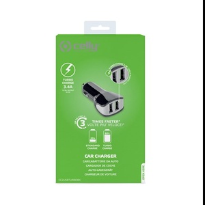 USB auto lader 2 USB poorten USB 3.4A zwart