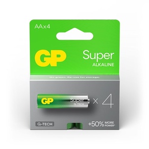 AA batterij GP Alkaline Super 1,5V 4 stuks