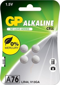 76A GP Alkaline knoopcel 1,5V 4 stuks