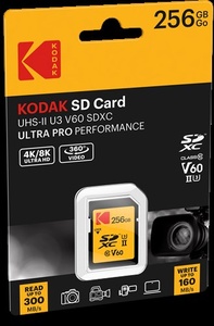 Kodak SD 256GB UHS-II U3 V60 Ultra Pro