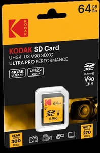 Kodak SD 64GB UHS-II U3 V90 Ultra Pro