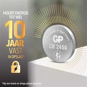 CR2450 GP Lithium knoopcel 3V 2 stuks