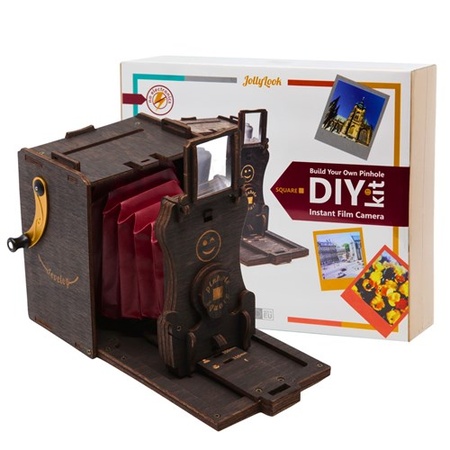 JollyLook DIY Pinhole SQUARE camera kit, HOUT, donker bruin