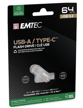 Emtec USB3.2 Type-C 64GB (dual USB C + A)