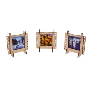 JollyLook 3 Photo Frames SQUARE, HOUT, licht bruin