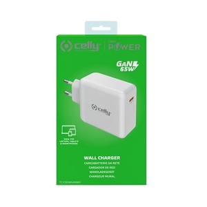 Wall charger 65W GaN technology 1x USB-C wit