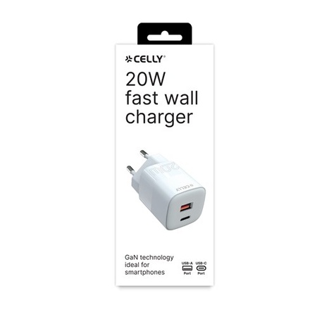 Wall charger 1x USB-A 1x USB-C 20W EVO WIT