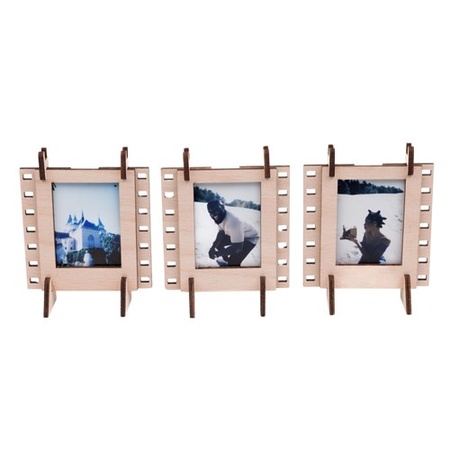 JollyLook 3 Photo Frames Mini, HOUT, licht bruin