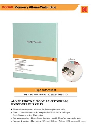 KODAK Groen Fotoalbum 20 zelfklevende pag. Formaat 23,5x27cm