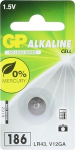 186 GP Alkaline knoopcel 1,5V 1 stuk