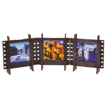 JollyLook 3 Photo Frames SQUARE, HOUT, donker bruin