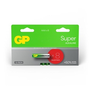 AAA batterij GP Alkaline Super 1,5V 8 stuks
