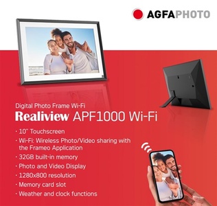 Agfaphoto Digitale WiFi fotolijst 10 inch Zwart