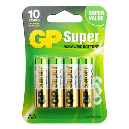 AA batterij GP Alkaline Super 1,5V 4 stuks